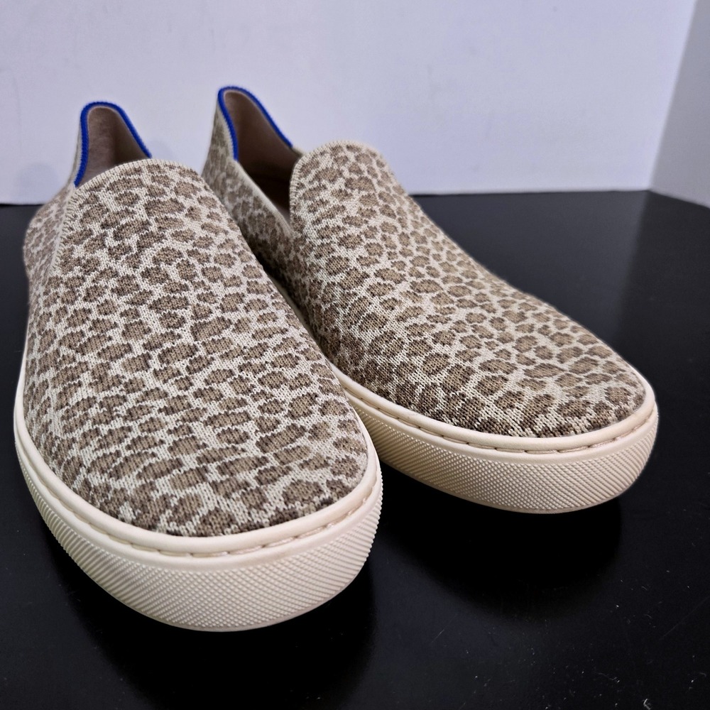 Rothys The Sneaker Womens Sz 9  Pebble Spot Cheetah animal print Slip On Shoes - Picture 3 of 12